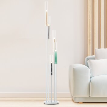 Brilliant Inez Floor Lamp LED silver, 5-light sources