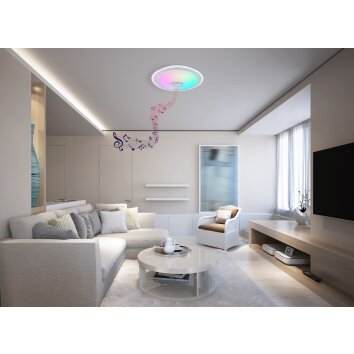 Globo DUNNY Ceiling Light LED white, 1-light source, Remote control, Colour changer