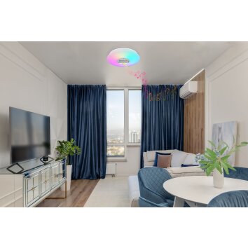 Globo DUNNY Ceiling Light LED white, 1-light source, Remote control, Colour changer