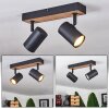 Javel Ceiling Light brown, Wood like finish, black, 2-light sources
