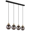 Globo POTTER Pendant Light brass, black, 4-light sources