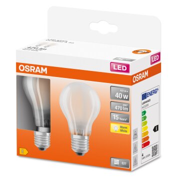 OSRAM LED Retrofit Set of 2 E27 4 Watt 2700 Kelvin 470 Lumen
