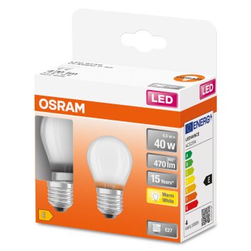 OSRAM LED Retrofit Set of 2 E27 4 Watt 2700 Kelvin 470 Lumen