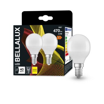 BELLALUX® Set of 2 LED E14 4.9 Watt 2700 Kelvin 470 Lumen