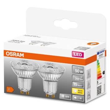 OSRAM LED STAR Set of 2 GU10 4.3 Watt 2700 Kelvin 350 Lumen