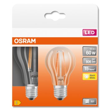 OSRAM LED Retrofit Set of 2 E27 6.5 Watt 2700 Kelvin 806 Lumen