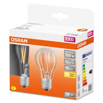 OSRAM LED Retrofit Set of 2 E27 11 Watt 2700 Kelvin 1521 Lumen