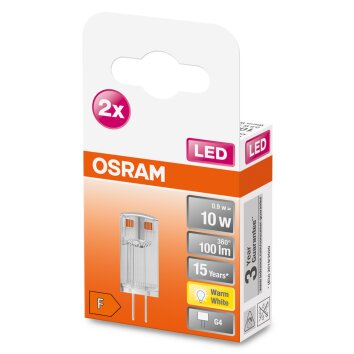OSRAM LED PIN Set of 2 G4 0.9 Watt 2700 Kelvin 100 Lumen
