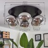 Azurara Ceiling Light black, 6-light sources