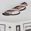 Canhestros Ceiling Light LED brown, Wood like finish, black, 1-light source