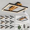 Angtasom Ceiling Light LED Wood like finish, black, white, 1-light source, Remote control