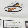 Angtasom Ceiling Light LED brown, Wood like finish, black, 1-light source, Remote control