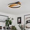 Angtasom Ceiling Light LED brown, Wood like finish, black, 1-light source, Remote control