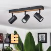 Javel Ceiling Light brown, Wood like finish, black, 3-light sources