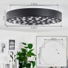 Agodim Ceiling Light LED black, white, 1-light source, Remote control, Colour changer