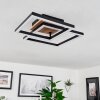 Walschbronn Ceiling Light LED brown, Wood like finish, black, 1-light source