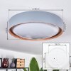 Louea Ceiling Light LED brown, grey, Wood like finish, 1-light source