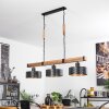 Chabian Pendant Light brown, Wood like finish, black, 3-light sources