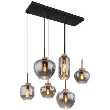 Globo MATT Pendant Light black, 6-light sources