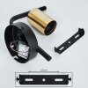 Tourey Wall Light brass, black, 1-light source