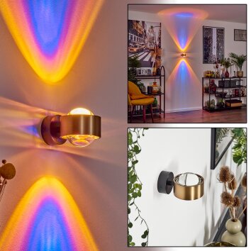 Sapri Wall Light antique brass, black, 1-light source