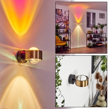 Sapri Wall Light antique brass, black, 1-light source