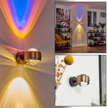 Sapri Wall Light antique brass, black, 1-light source