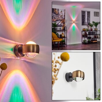 Sapri Wall Light antique brass, black, 1-light source