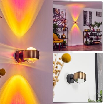 Sapri Wall Light antique brass, black, 1-light source