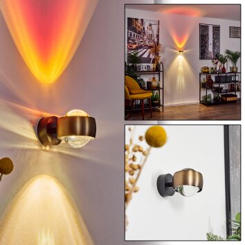 Sapri Wall Light antique brass, black, 1-light source