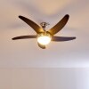 Ceiling Fan Morino brown, matt nickel, 2-light sources, Remote control