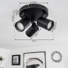 Khnar Ceiling Light black, 3-light sources