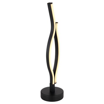 Globo GERONIMO Table lamp LED Wood like finish, black, 1-light source