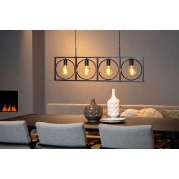Lucide SUUS Pendant Light black, 4-light sources