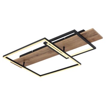 Globo VANNI Ceiling Light LED Wood like finish, black, 1-light source