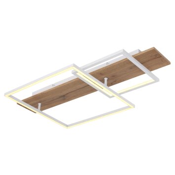 Globo VANNI Ceiling Light LED Wood like finish, white, 1-light source