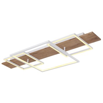 Globo VANNI Ceiling Light LED Wood like finish, white, 1-light source