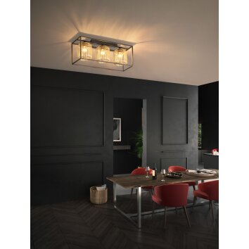 Fischer & Honsel Caydo Ceiling Light black, 3-light sources