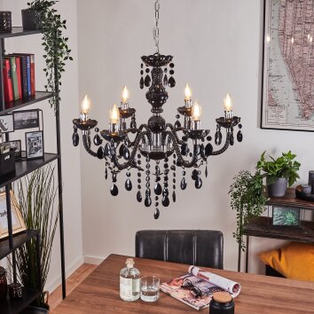 Malmback chandelier chrome, black, 6-light sources