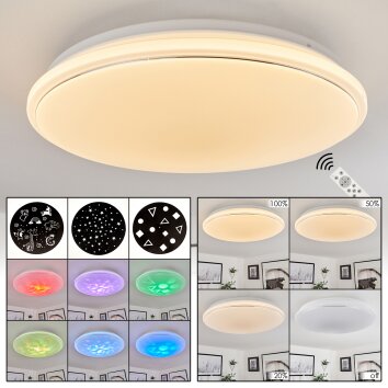 Sdok Ceiling Light LED white, 1-light source, Remote control, Colour changer
