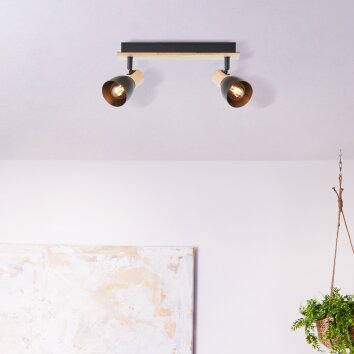 Brilliant Daintree Ceiling Light Ecru, black, 2-light sources