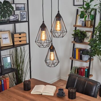 Kunir Pendant Light black, 3-light sources