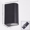 KOMOREN Outdoor Wall Light LED black, 2-light sources