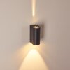 KOMOREN Outdoor Wall Light LED black, 2-light sources