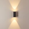 KOMOREN Outdoor Wall Light LED black, 2-light sources
