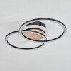 Audouin Ceiling Light LED Wood like finish, black, 1-light source, Remote control