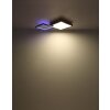 Globo JACKY Ceiling Light LED Wood like finish, black, 2-light sources, Remote control, Colour changer