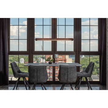 Globo TIBEON Pendant Light LED Dark wood, black, 1-light source