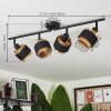 Cottard Ceiling Light black, 4-light sources