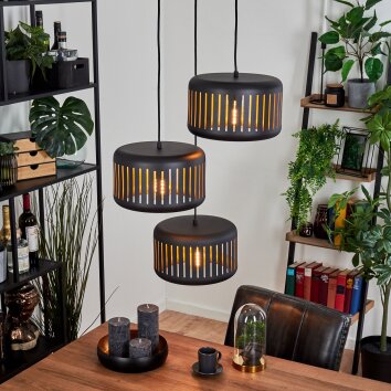 Fournie Pendant Light black, 3-light sources